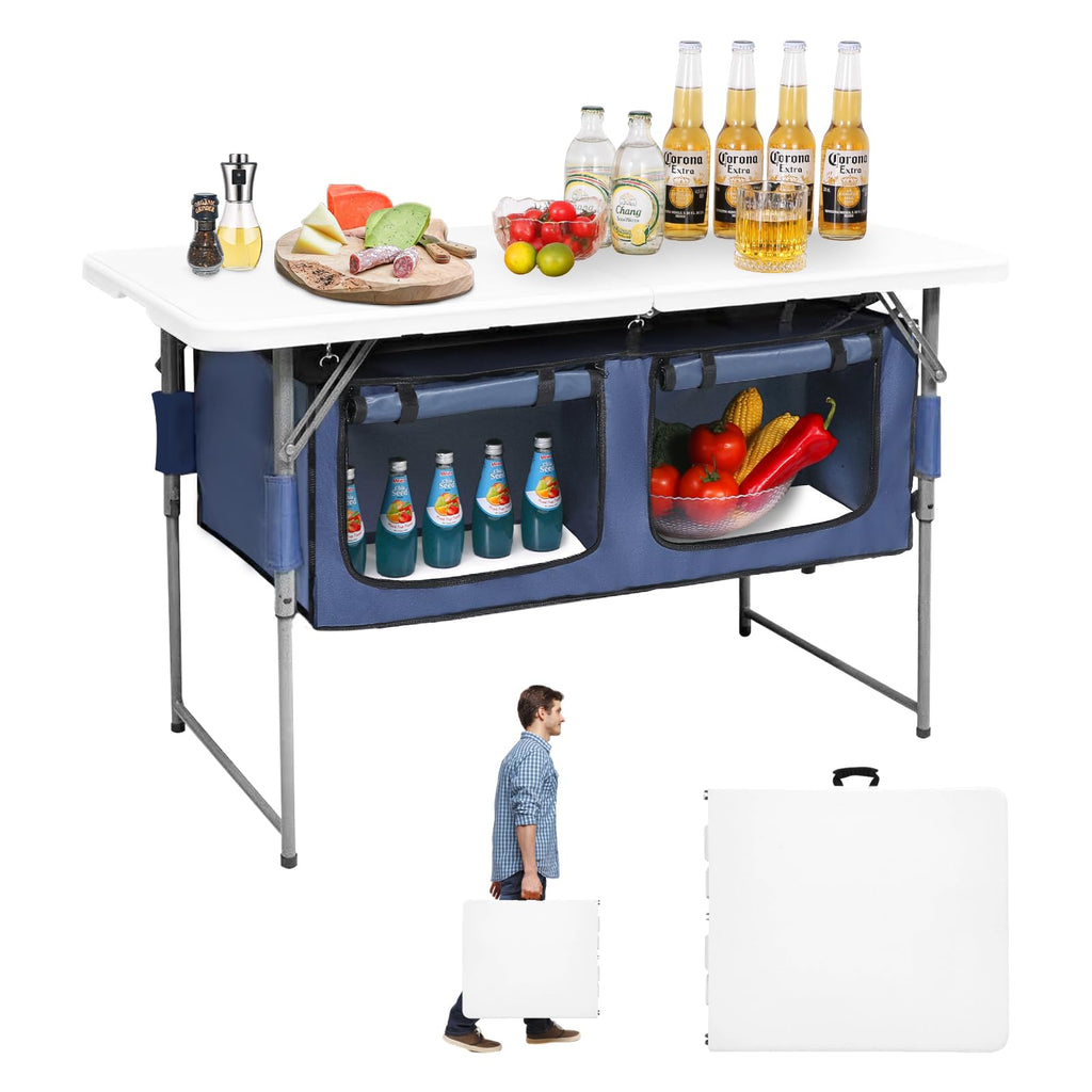 Foldable Camping Table with Storage I95159