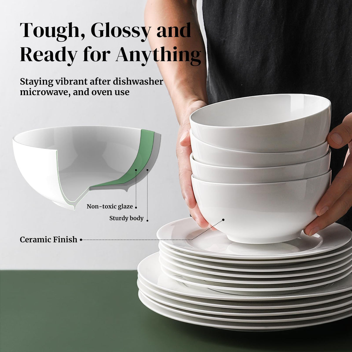 White Ceramic Bowls Set of 4 H2794
