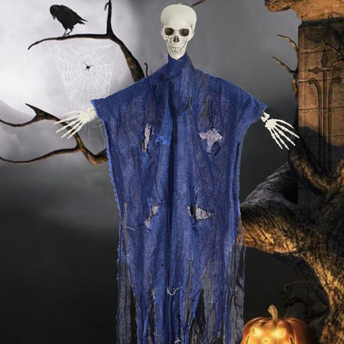 5.4ft White Posable Skeleton W87148