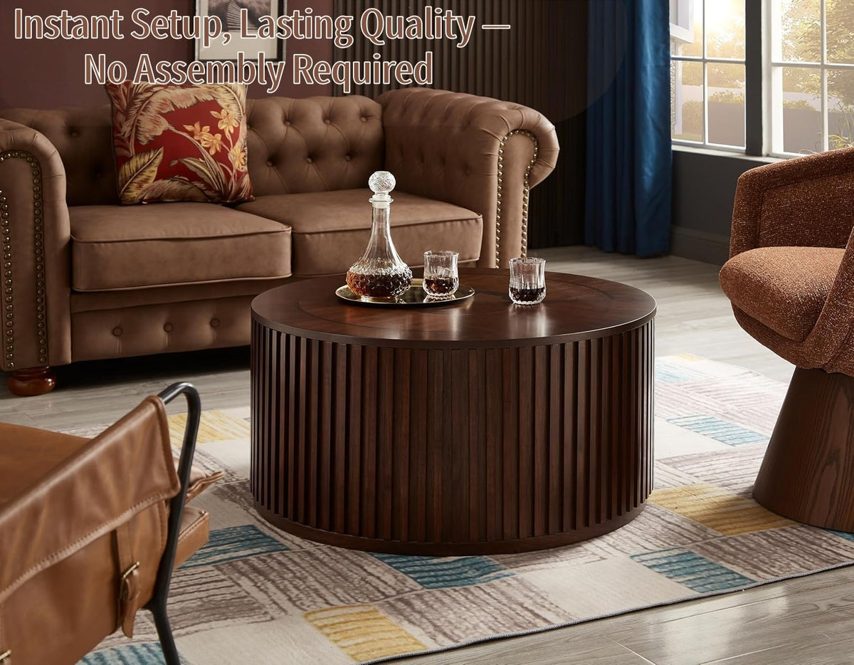 Round Lift Top Coffee Table with Storage C750