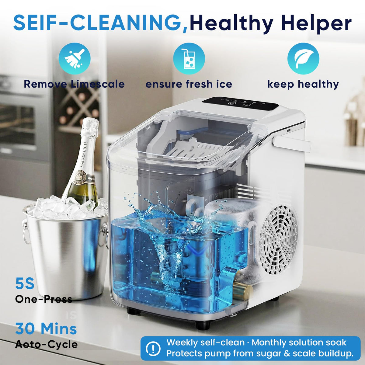 Countertop Ice Maker with Portable Handle O822349