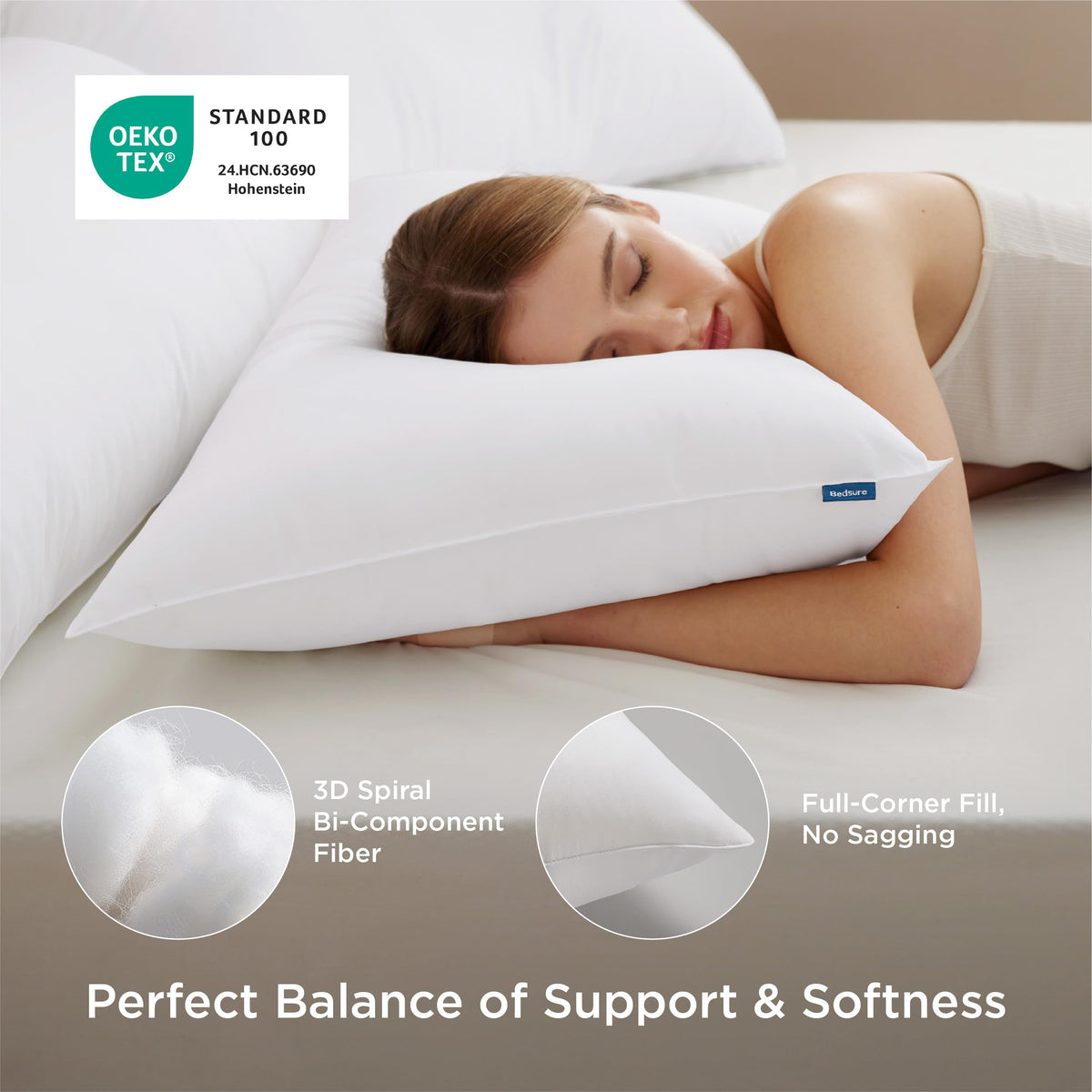Queen Size Set of 2 Bed Pillows F9038
