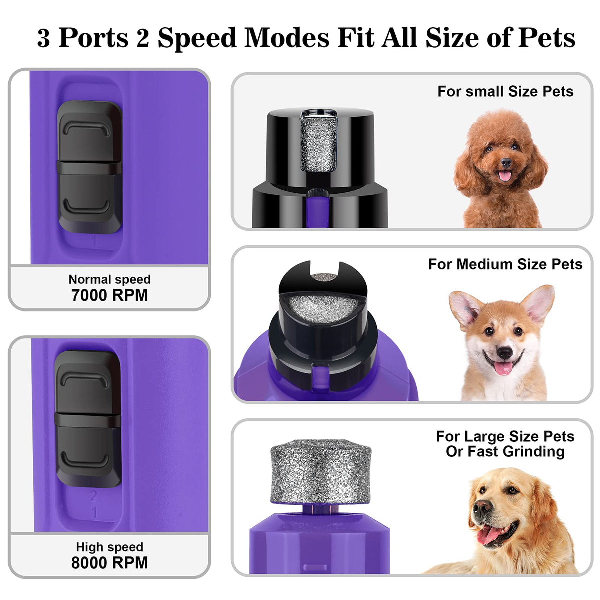 2-Speed Electric Dog Nail Grinder with 2 LED Light W16781