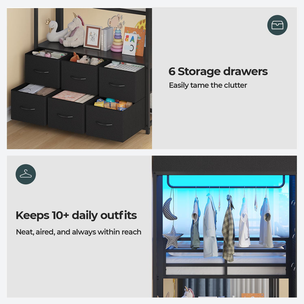 Triple Bunk Bed with 6 Storage Drawers X5985