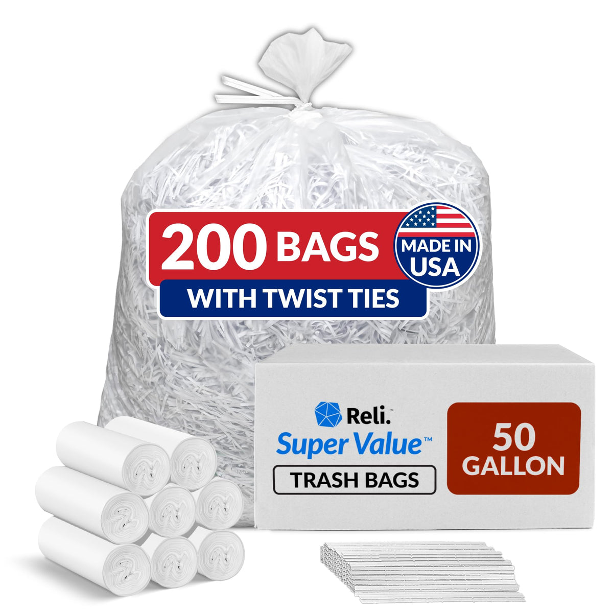 50 Gallon Heavy Duty Trash Bags Y289319
