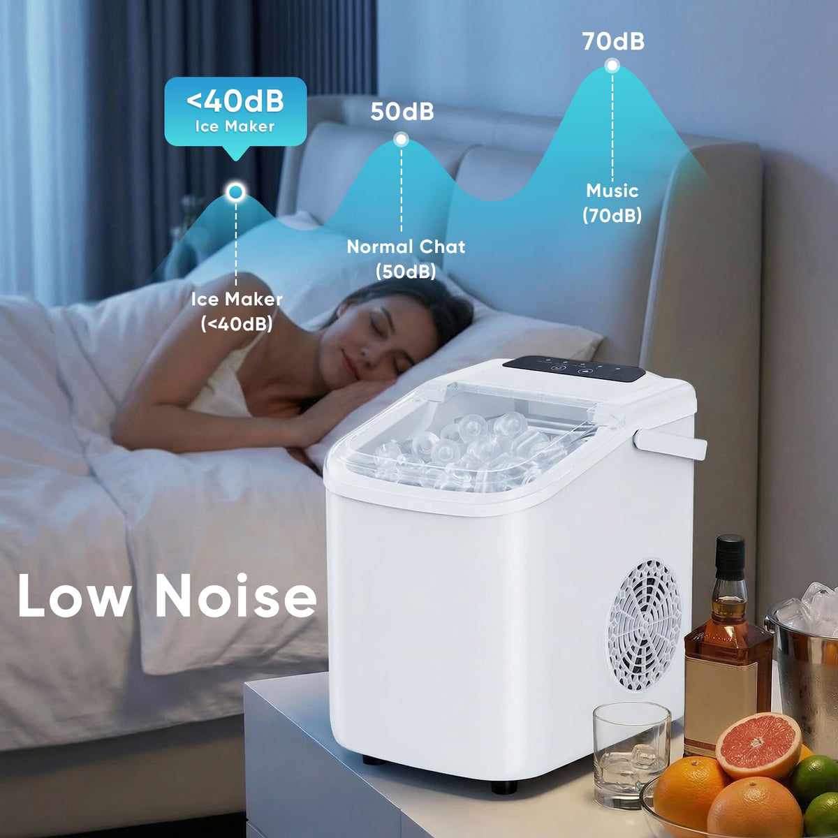Countertop Ice Maker with Portable Handle O822349