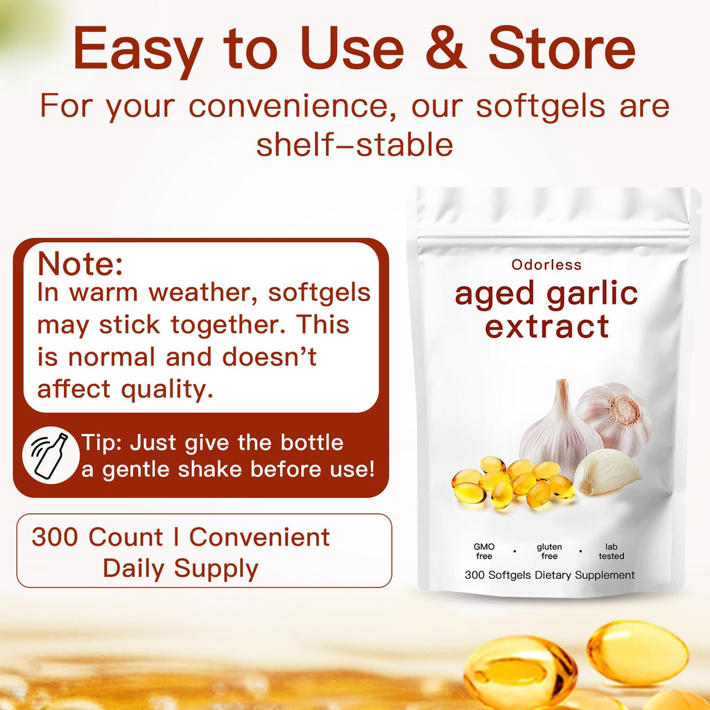Odorless Organic Garlic Capsules 300 Count C4106
