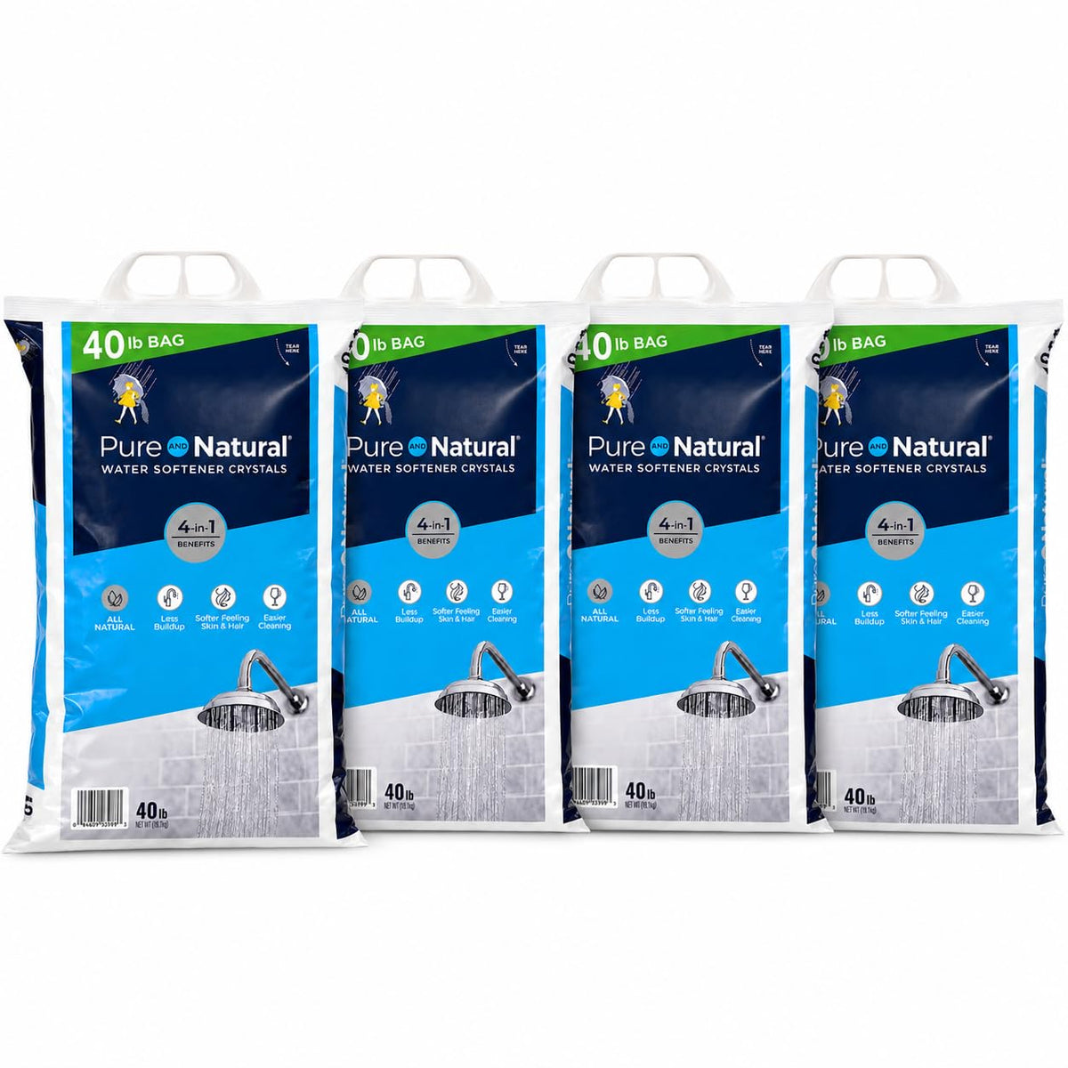 4 Pack Water Softener Salt Crystals 40 lb Bags T9189