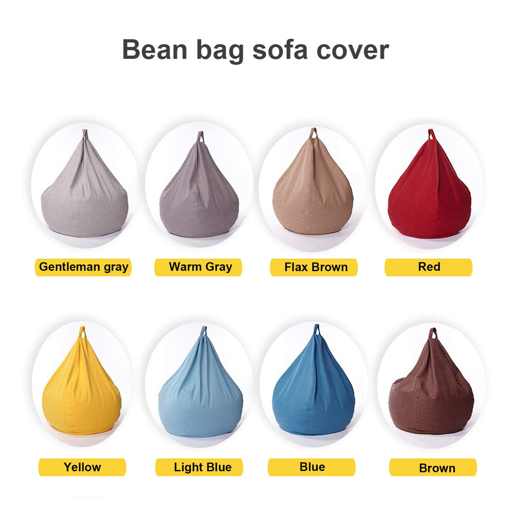 Linen Fabric Bean Bag Chair Cover 90x110cm R800