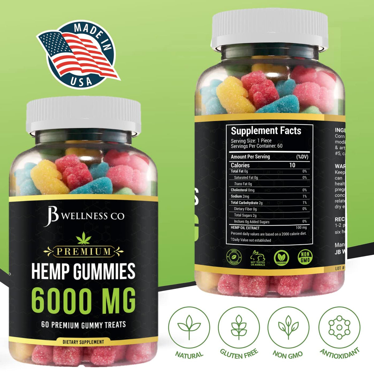 Hemp Gummies with Hemp Oil 2-Pack Z88619