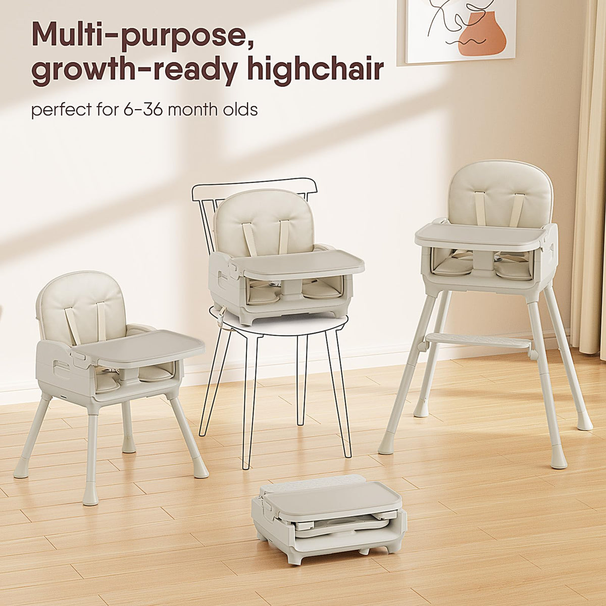 3-in-1 Portable Baby High Chair J3754