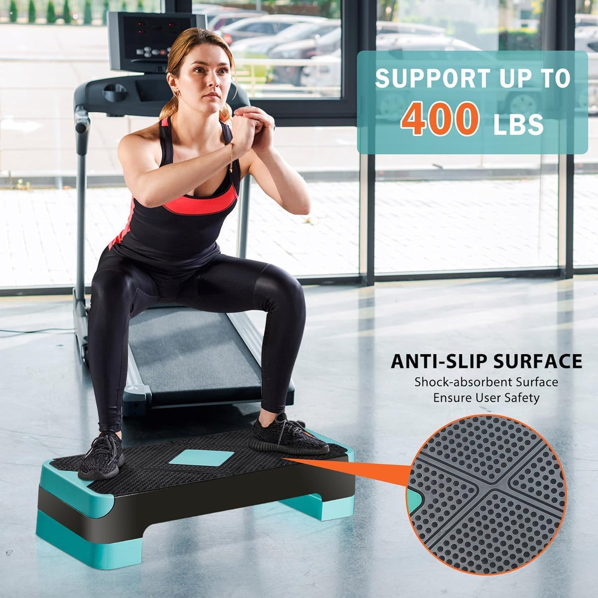 26.5 inch Aerobic Step Platform with 4 Risers K273