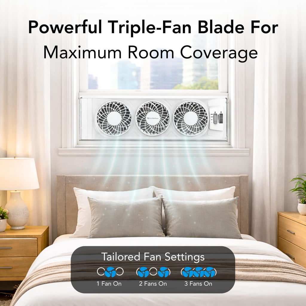 Triple Window Fan with 3-Speeds & Expandable Width P435