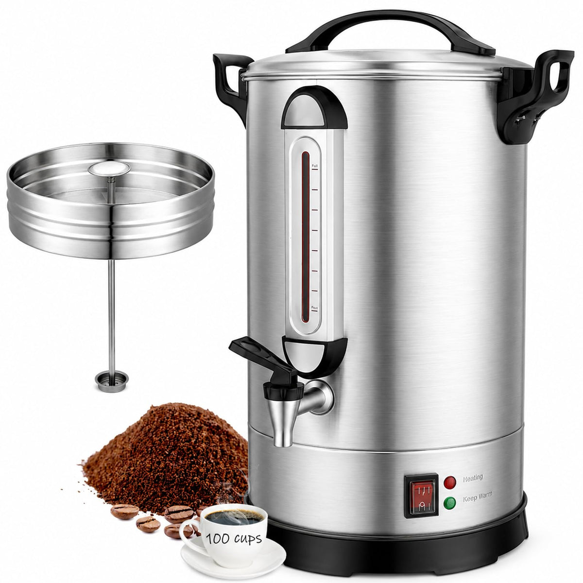 100 Cup Stainless Steel Commercial Coffee Urn W25386