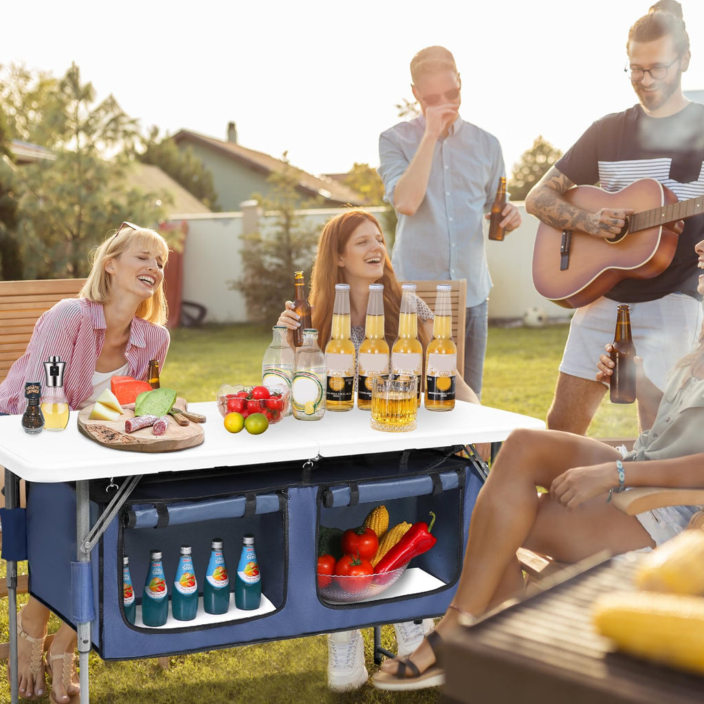 Foldable Camping Table with Storage I95159