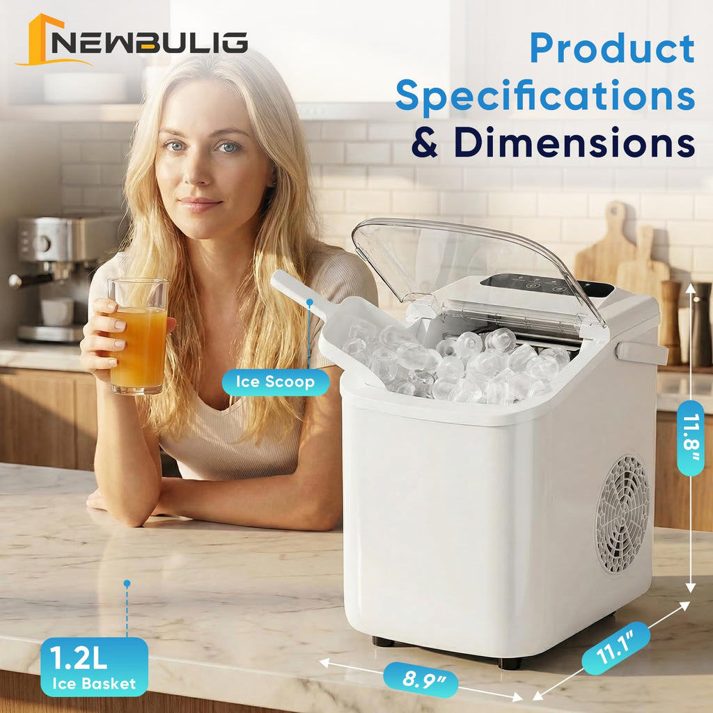 Countertop Ice Maker with Portable Handle O822349