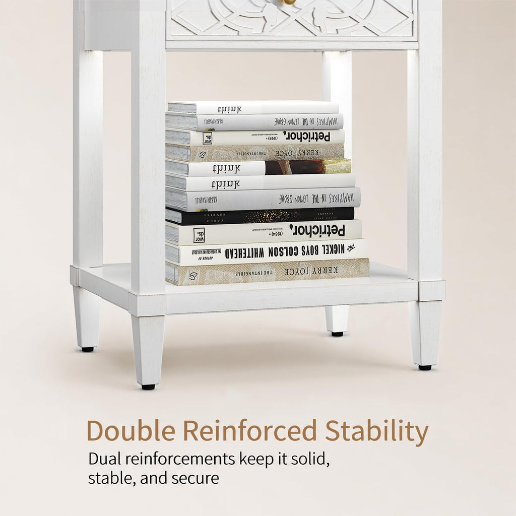 26" Solid Wood Nightstand with Drawers L60784