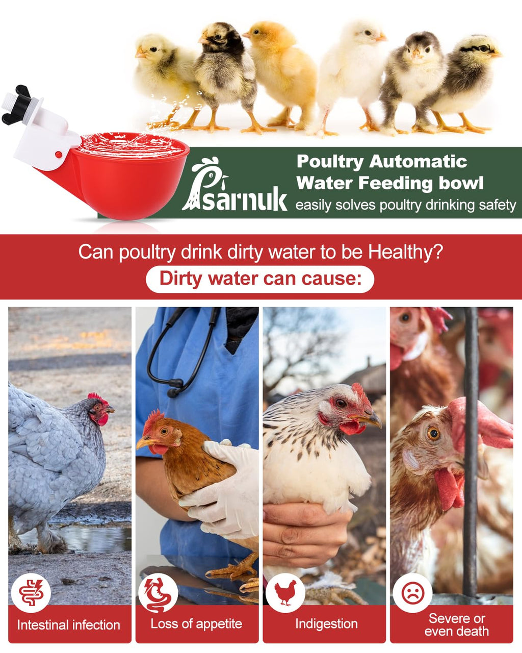 Chicken Waterer Cups 8 Pack with 3/8" Drill Bit K18133