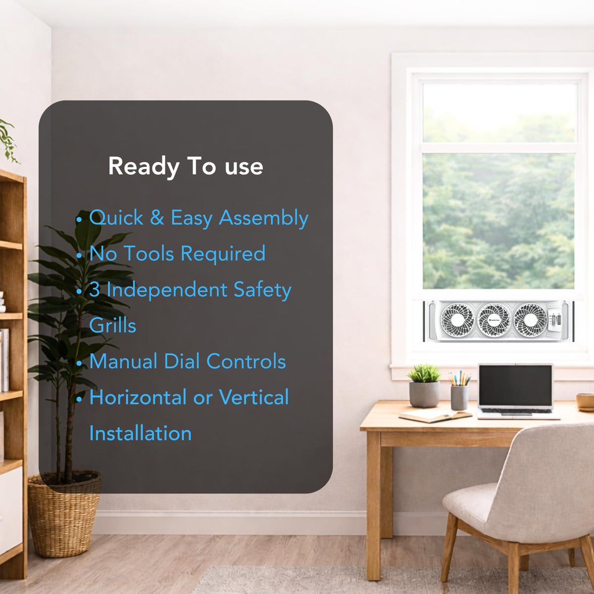 Triple Window Fan with 3-Speeds & Expandable Width P435