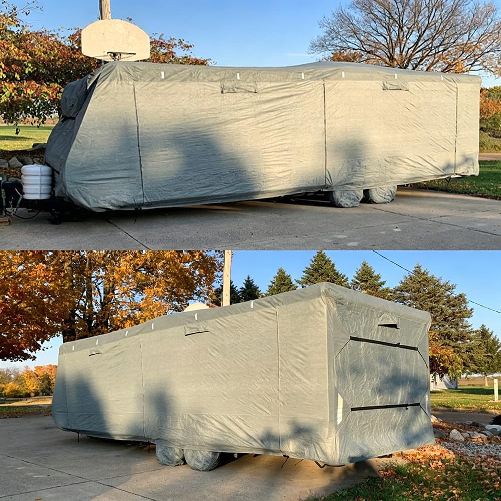 Waterproof 420D Travel Trailer Cover with Adjustable Straps Q2276