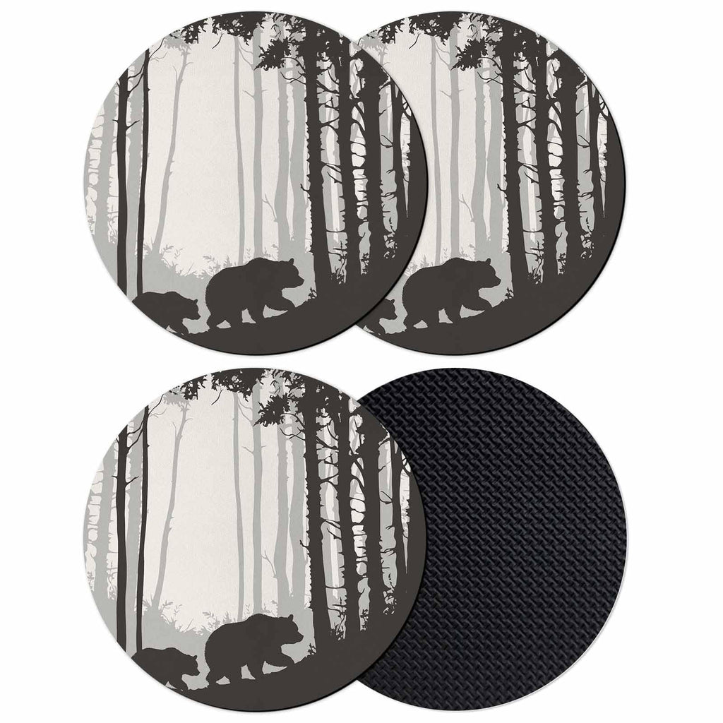 Black Grey Absorbent Coasters Set of 4 U345