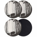 Black Grey Absorbent Coasters Set of 4 U345