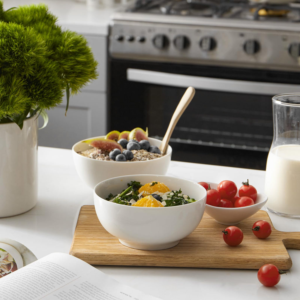 White Ceramic Bowls Set of 4 H2794
