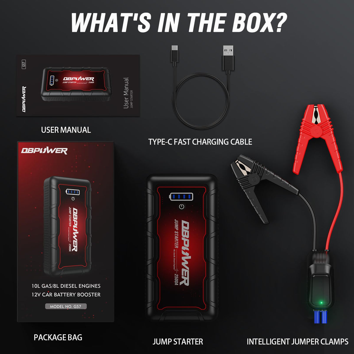 2500A Peak 74Wh Portable Car Jump Starter G7028