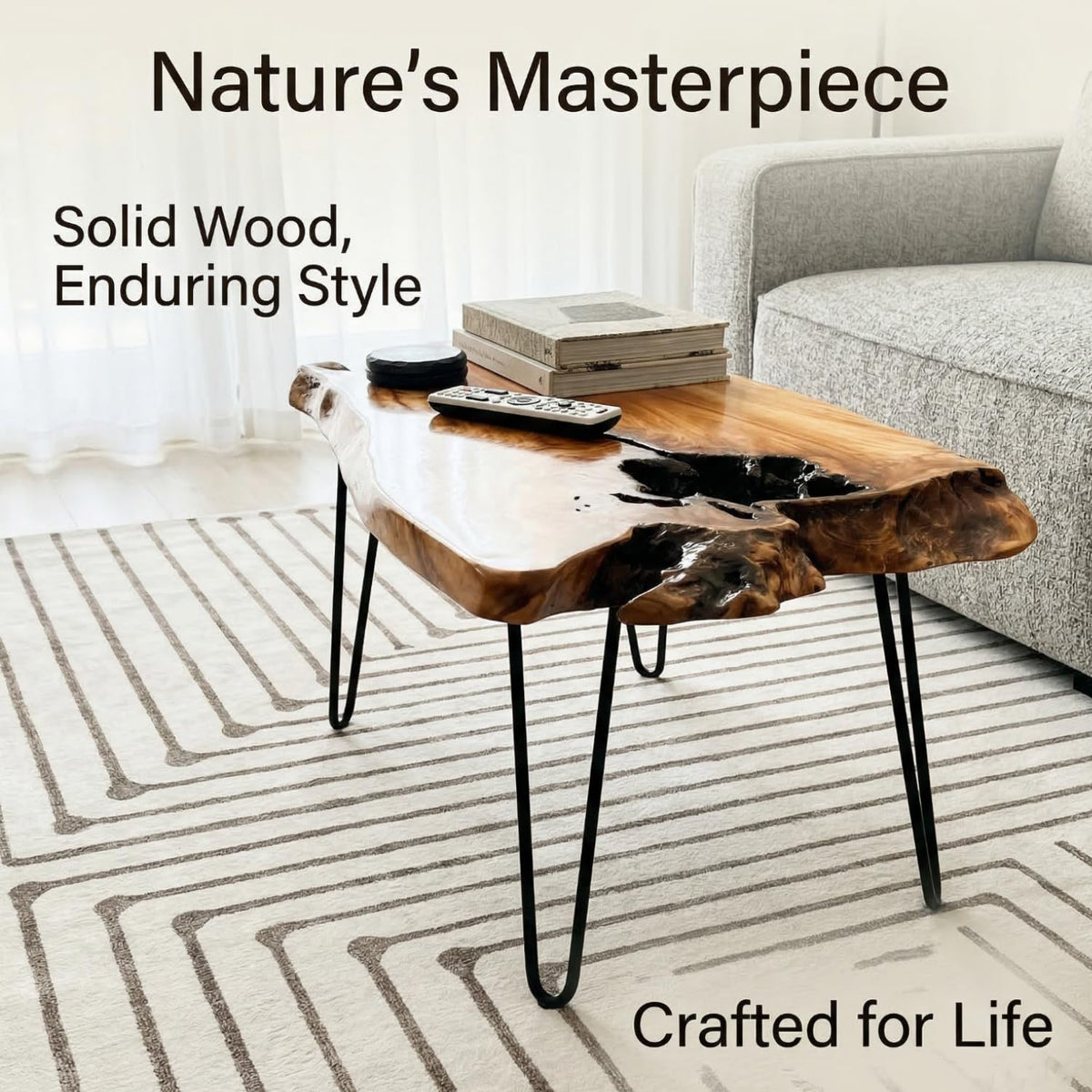 Live Edge Natural Wood Coffee Table K80991