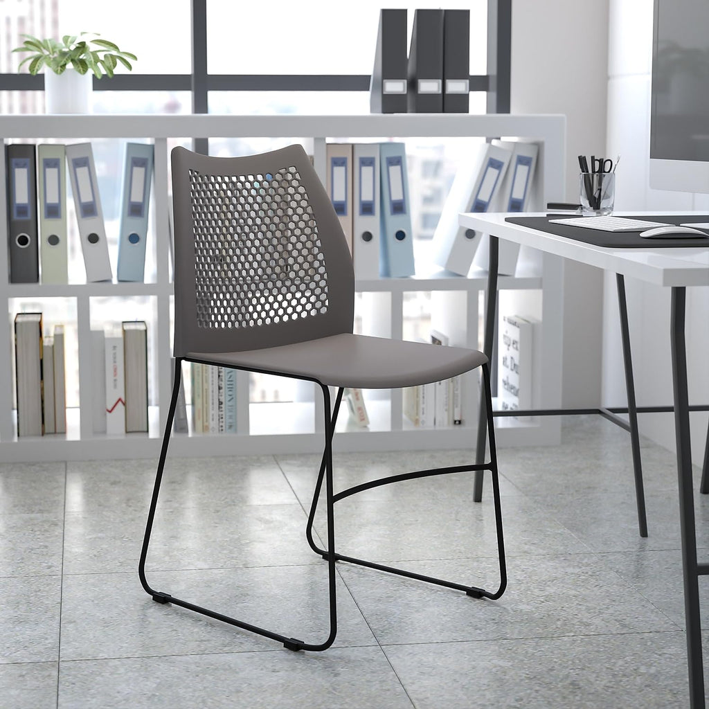 Gray Stack Chair with Air-Vent Back Y188942