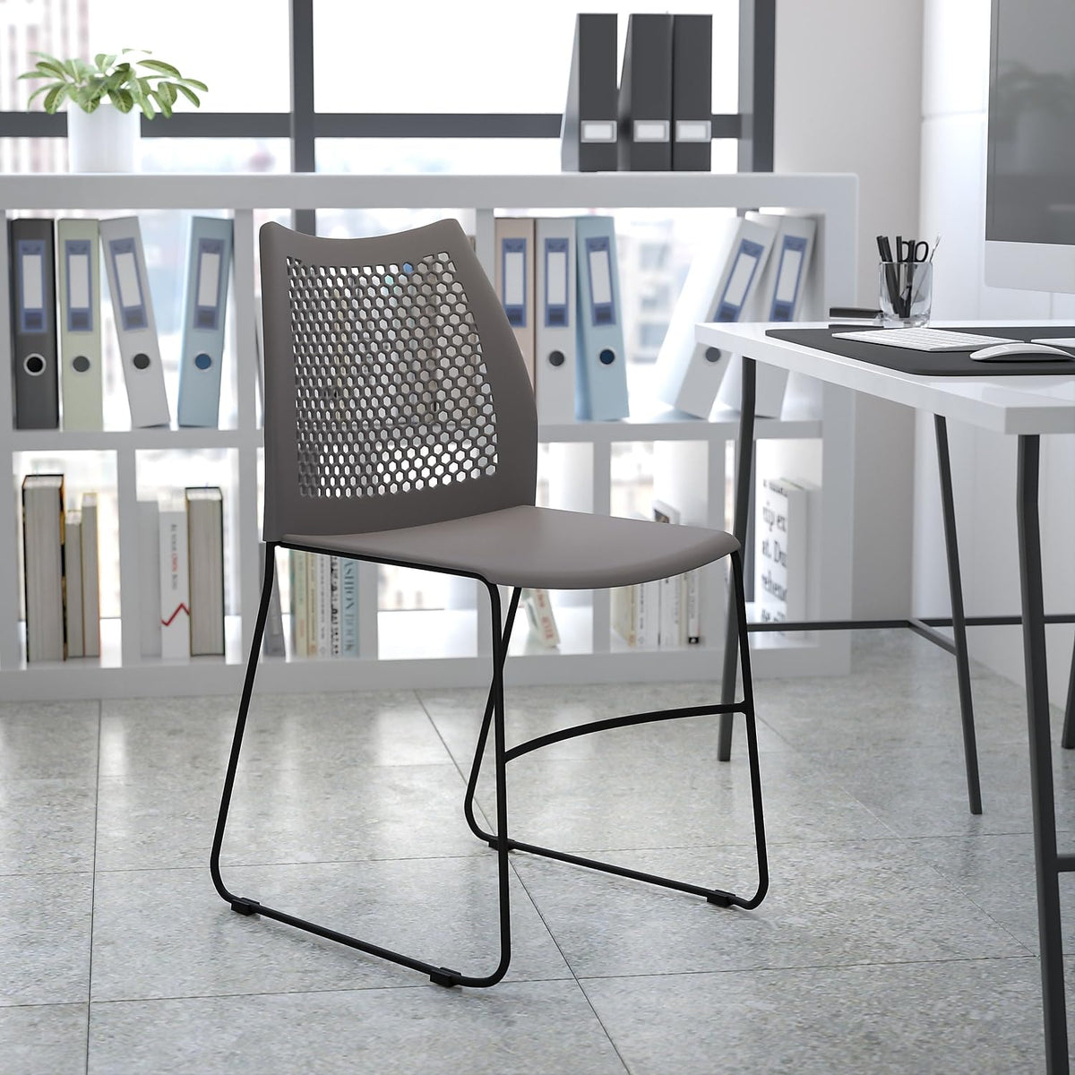 Gray Stack Chair with Air-Vent Back Y188942