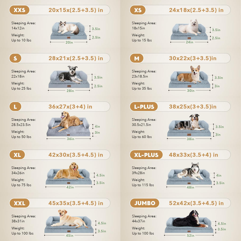 Washable Orthopedic Dog Bed with Bolster H33777