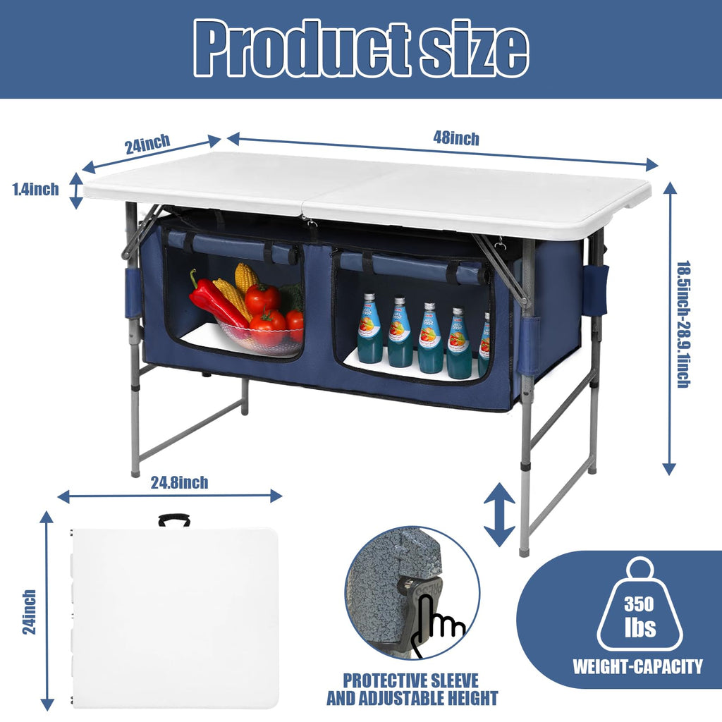 Foldable Camping Table with Storage I95159