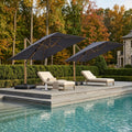 Navy Blue Wood Grain 9FT Square Patio Umbrella X577982