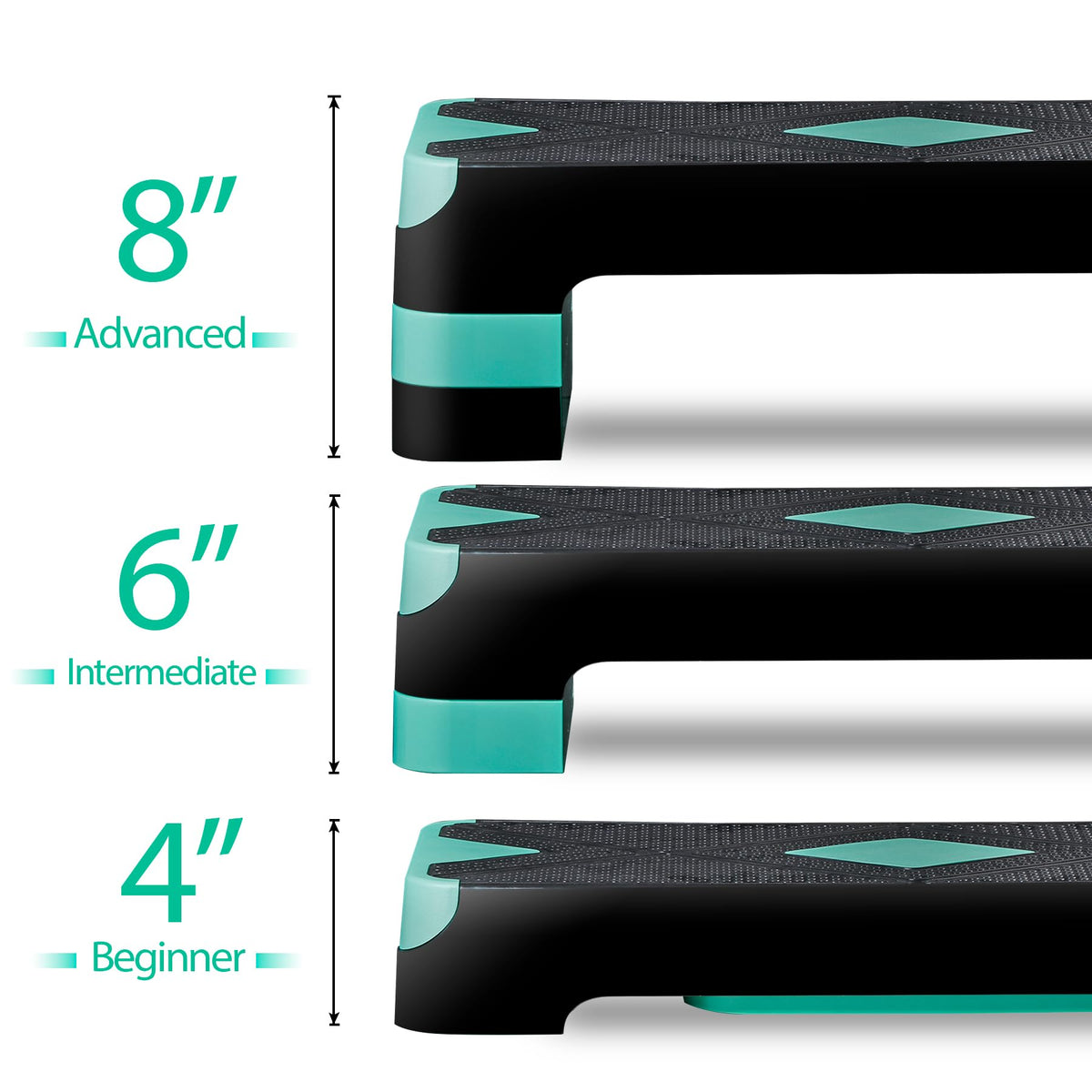 26.5 inch Aerobic Step Platform with 4 Risers K273