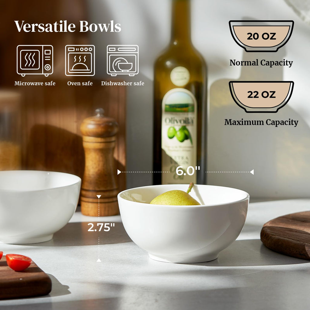 White Ceramic Bowls Set of 4 H2794