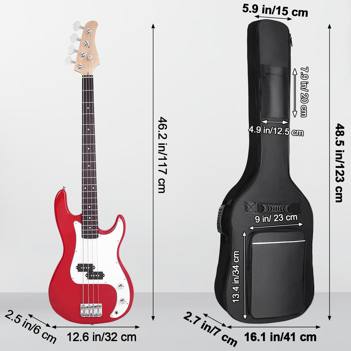 Black Waterproof Bass Guitar Gig Bag Q82239