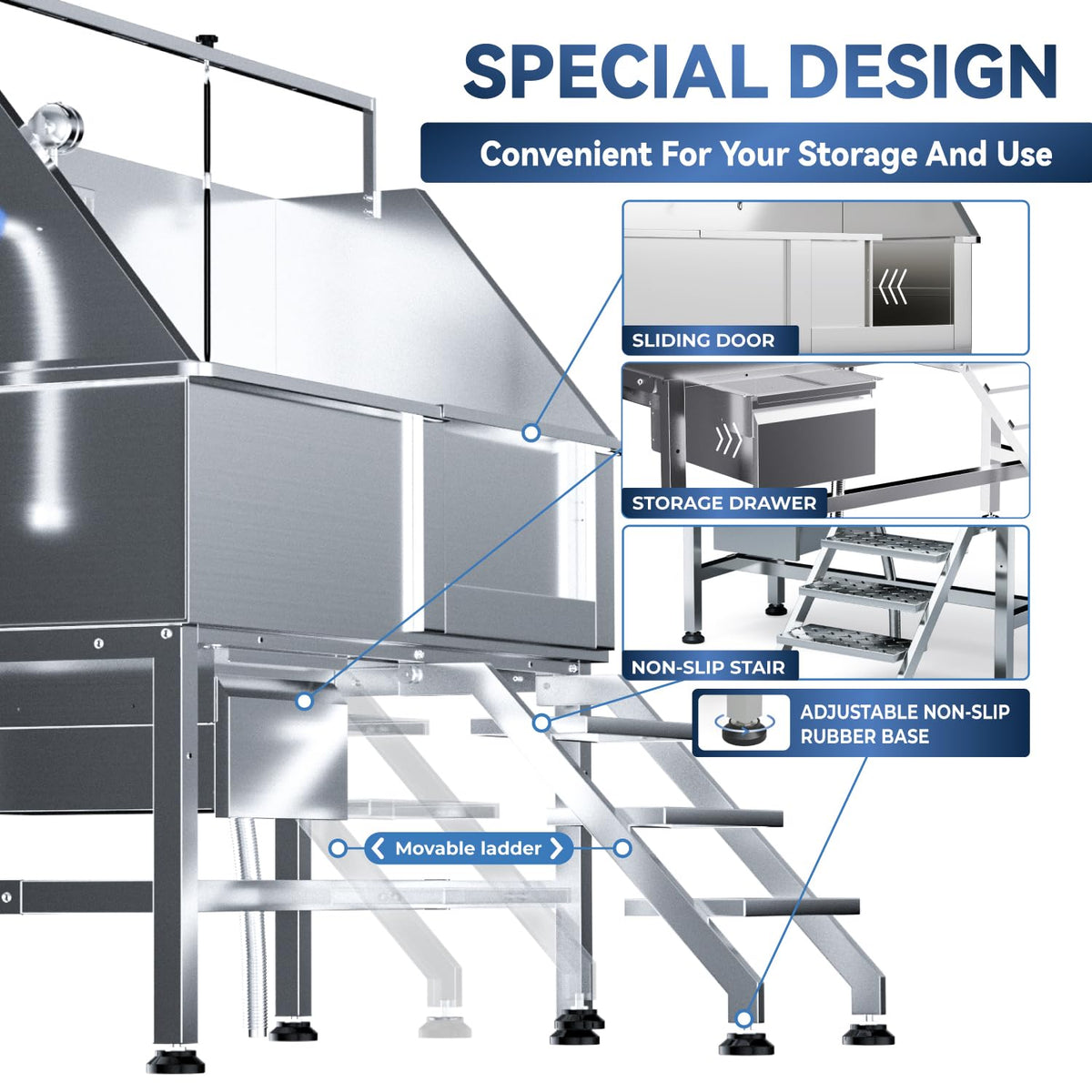 46" Stainless Steel Dog Wash Station C1361