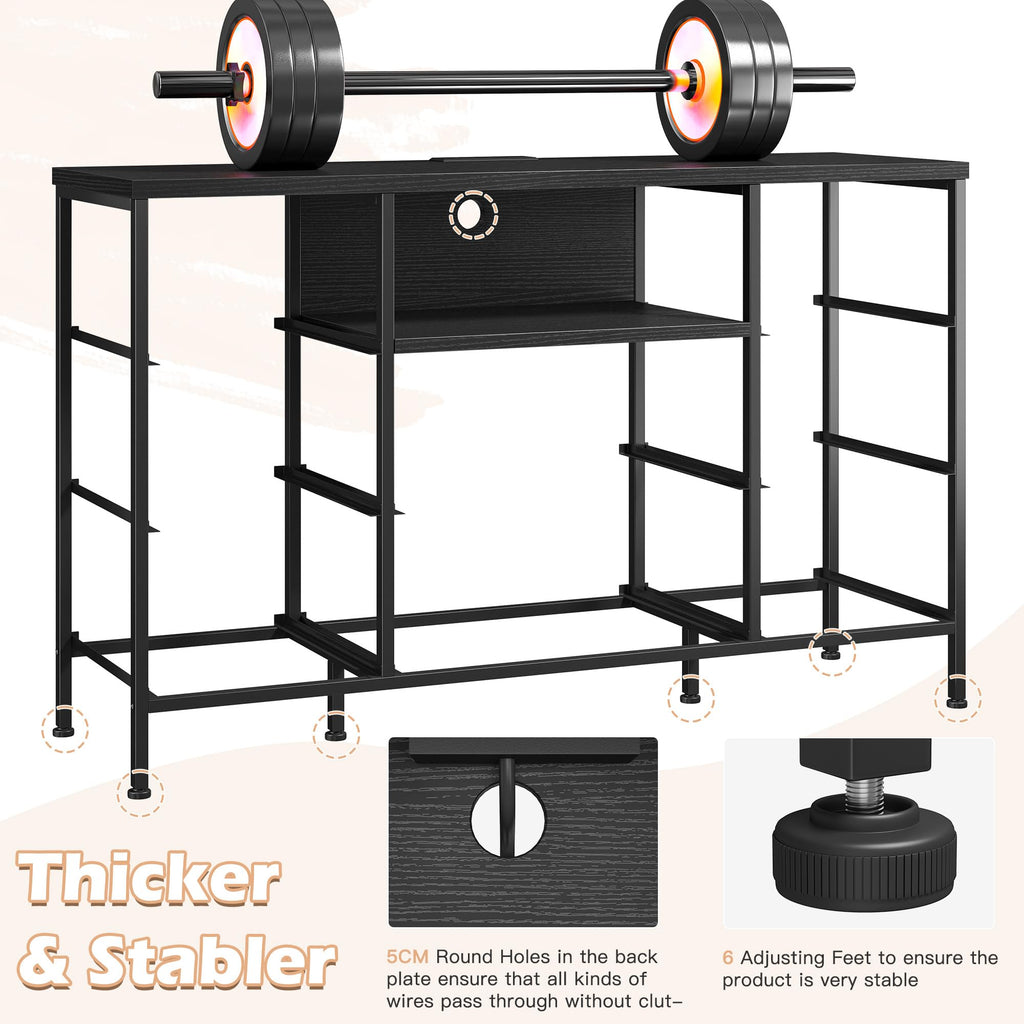 Black Dresser with LED Lights & Charging Station P34220