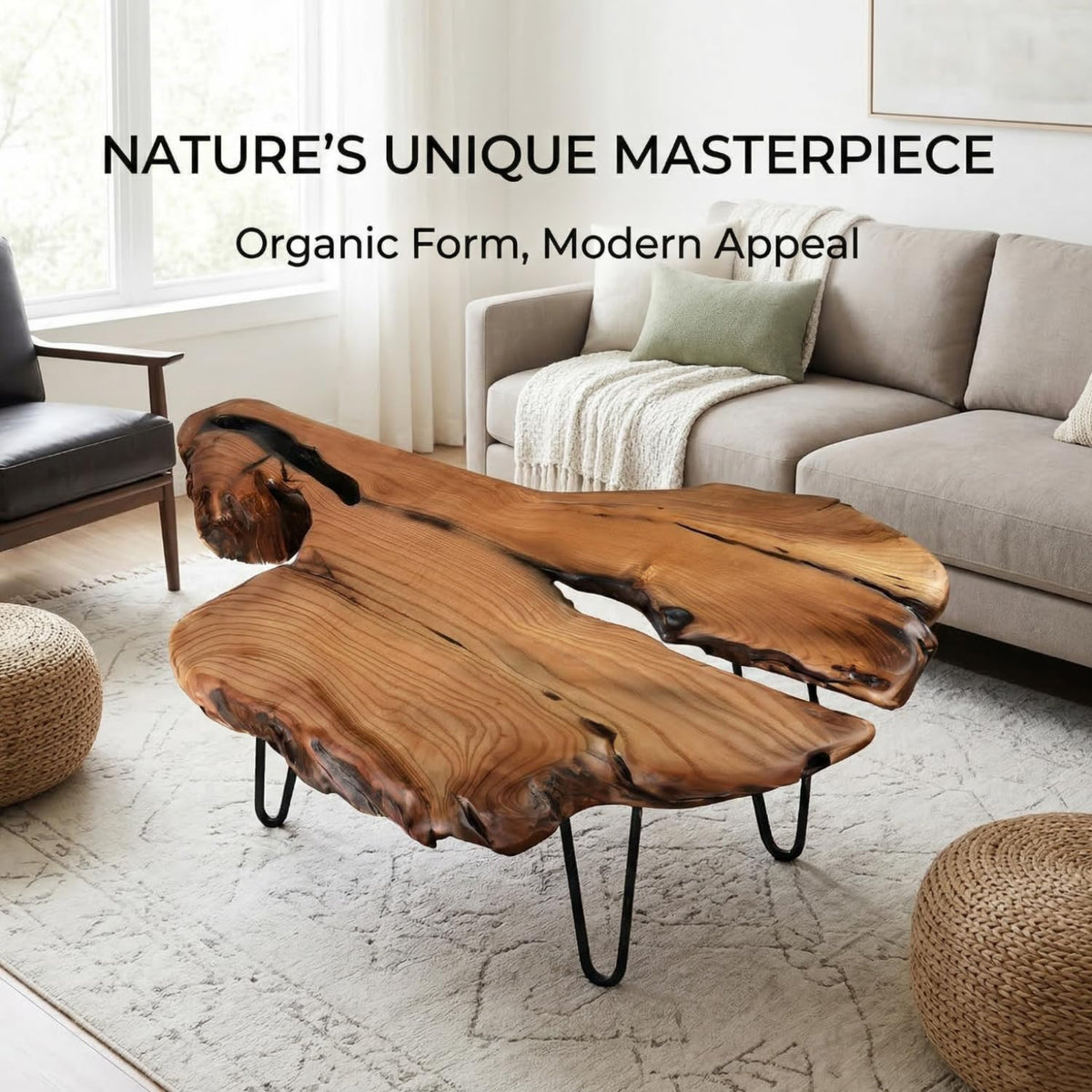 Live Edge Natural Wood Coffee Table K80991