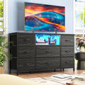 Black Dresser with LED Lights & Charging Station P34220