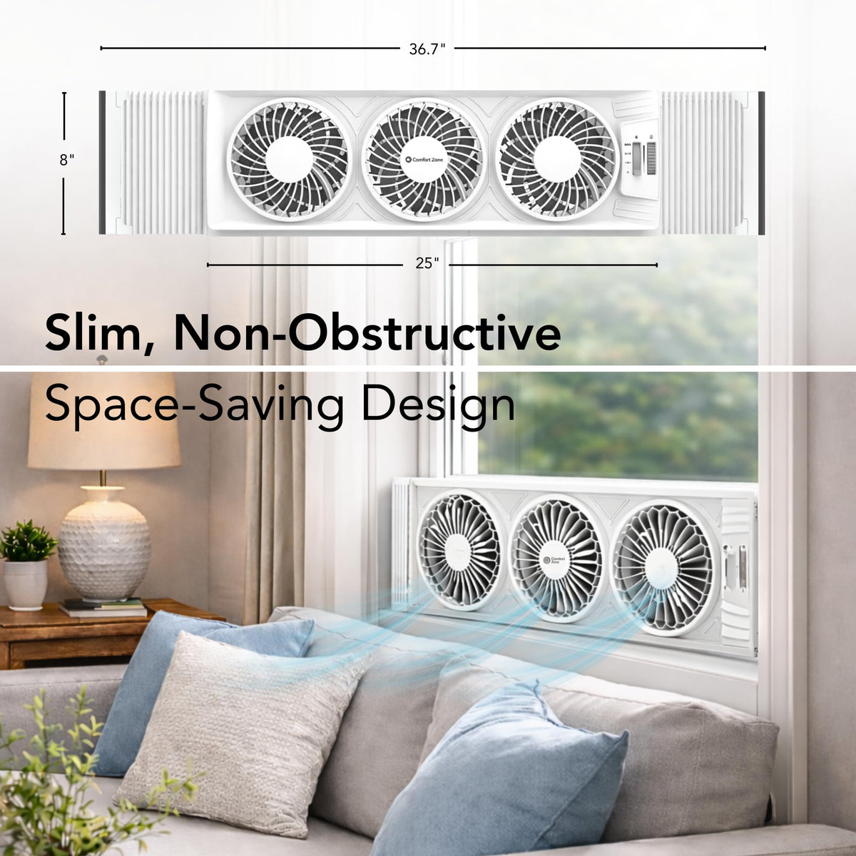 Triple Window Fan with 3-Speeds & Expandable Width P435