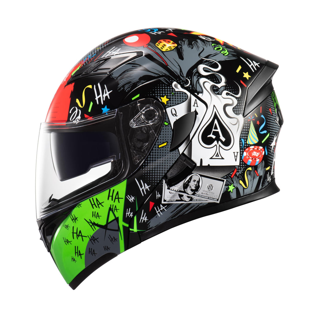 Motorcycle Dual Visor Flip up Modular Full Face Helmet K7098
