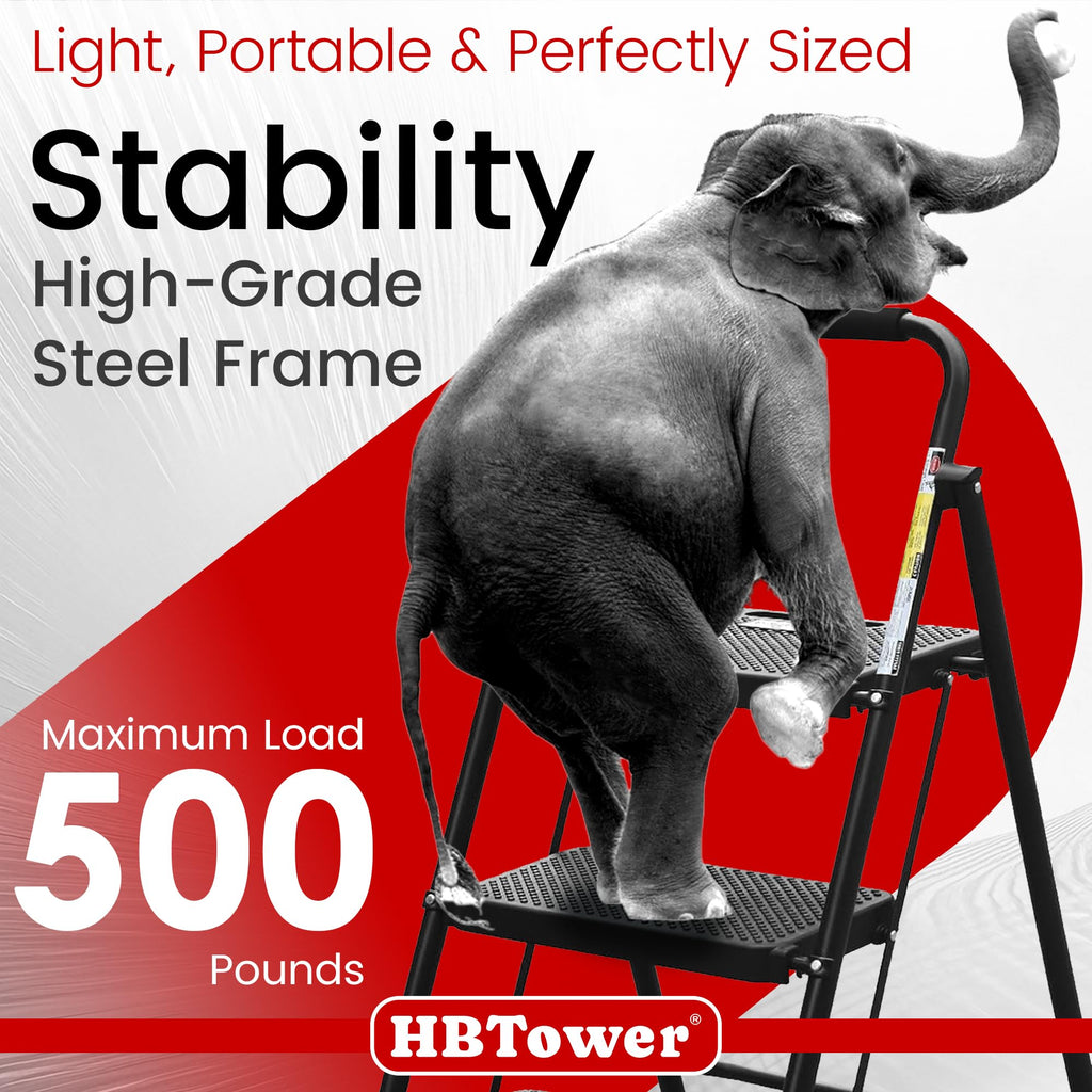 Folding Step Ladder with Anti-Slip Pedal M96636