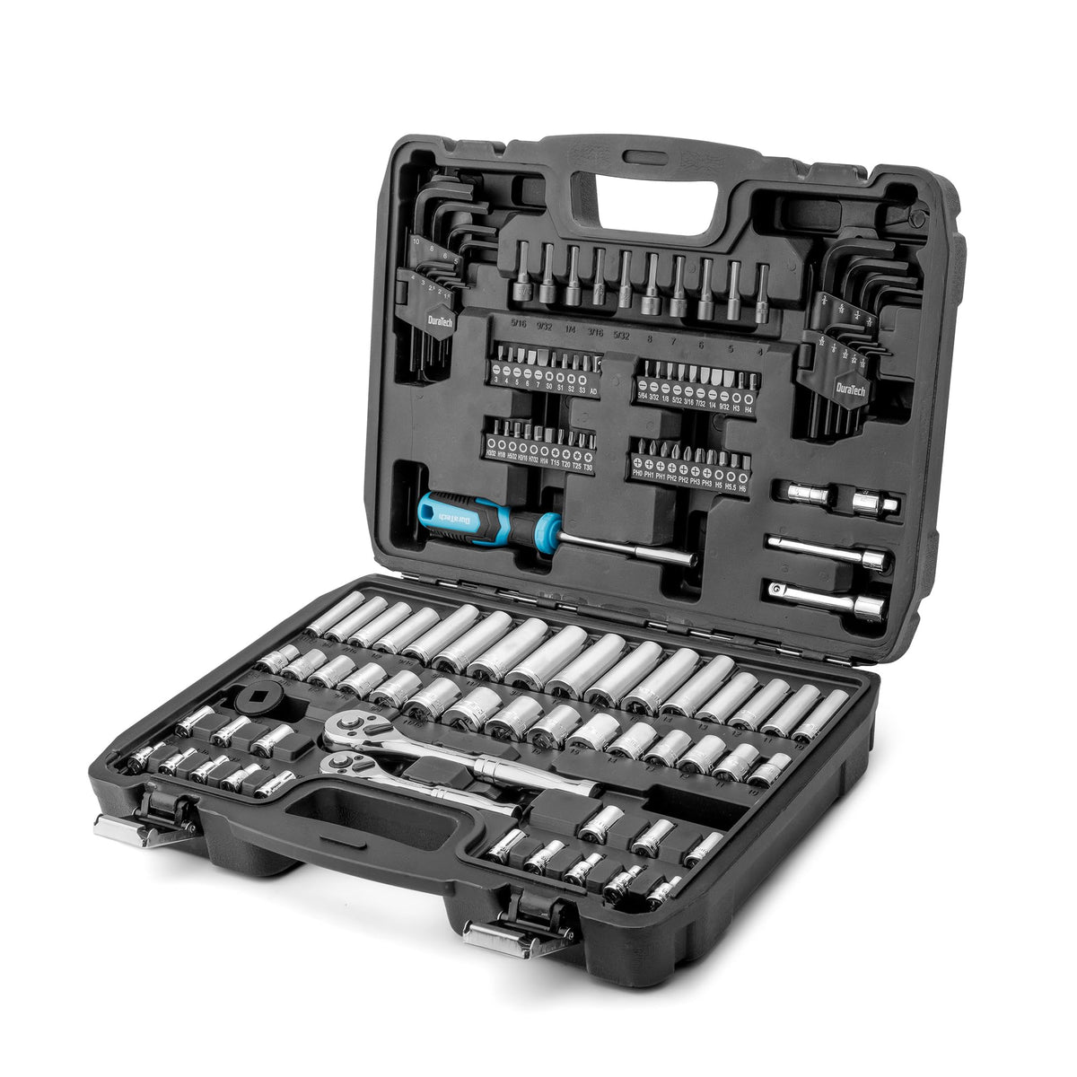 121-Piece Mechanics Tool Kit with Carrying Tool Box I3087