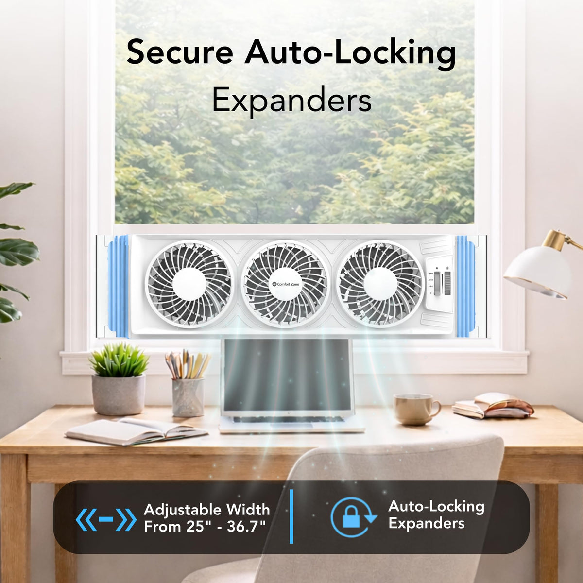 Triple Window Fan with 3-Speeds & Expandable Width P435