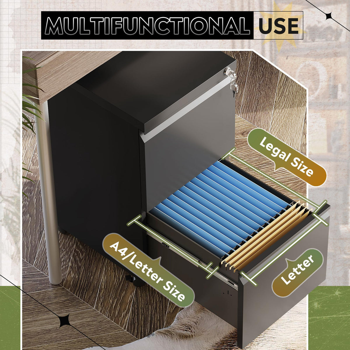 2 Drawer Metal File Cabinet G1494