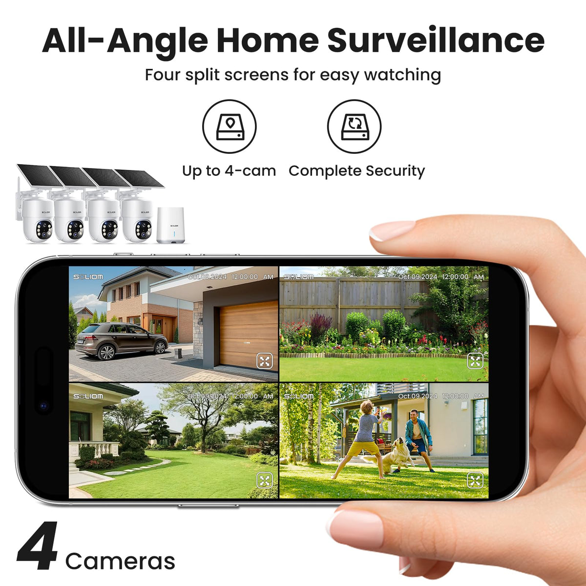 5MP Wireless Outdoor Security Cameras 4-Cam Kit L6593