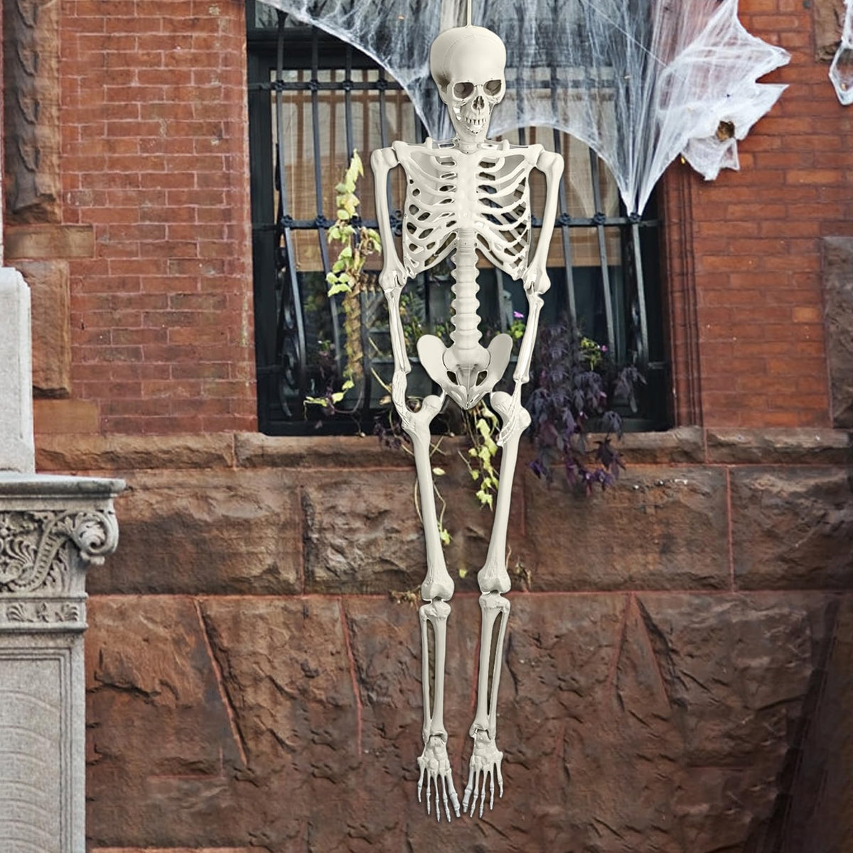 5.4ft White Posable Skeleton W87148