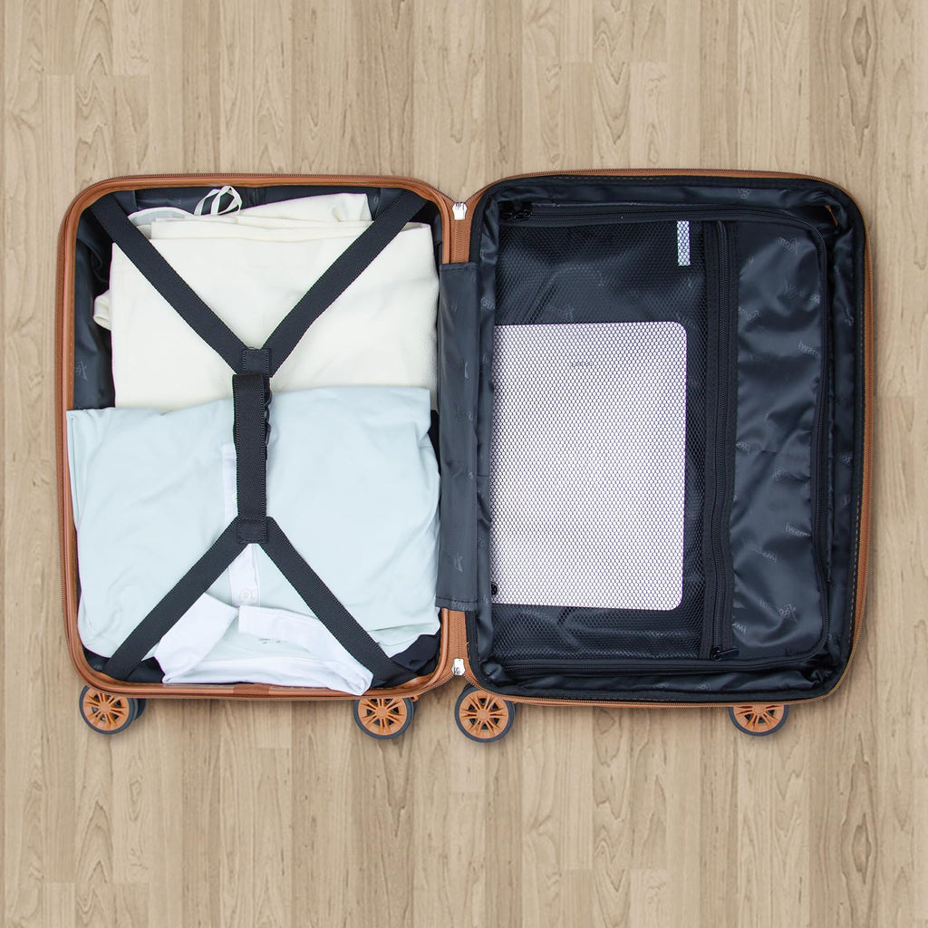 Expandable 21" Carry On Hardshell Luggage with Spinner Wheels, White B80191